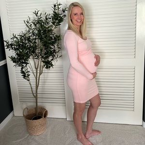 Sexy Mama Maternity baby pink dress